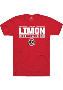 Skylar Limon  Ohio State Buckeyes Red Rally NIL Stacked Box Short Sleeve T Shirt