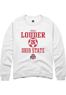 Sophia Louder  Rally Ohio State Buckeyes Mens White NIL Sport Icon Long Sleeve Crew Sweatshirt
