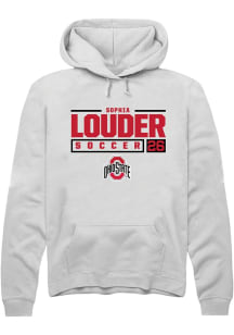 Sophia Louder  Rally Ohio State Buckeyes Mens White NIL Stacked Box Long Sleeve Hoodie