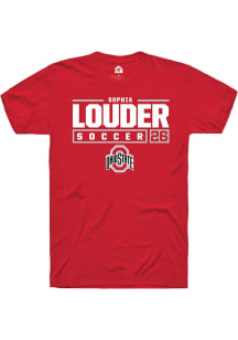 Sophia Louder  Ohio State Buckeyes Red Rally NIL Stacked Box Short Sleeve T Shirt
