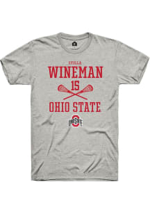 Stella Wineman  Ohio State Buckeyes Ash Rally NIL Sport Icon Short Sleeve T Shirt
