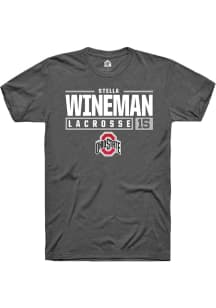 Stella Wineman  Ohio State Buckeyes Dark Grey Rally NIL Stacked Box Short Sleeve T Shirt