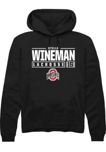 Stella Wineman  Rally Ohio State Buckeyes Mens Black NIL Stacked Box Long Sleeve Hoodie