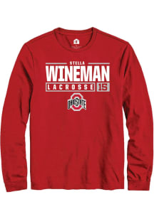 Stella Wineman  Ohio State Buckeyes Red Rally NIL Stacked Box Long Sleeve T Shirt