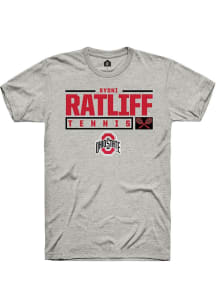 Sydni Ratliff  Ohio State Buckeyes Ash Rally NIL Stacked Box Short Sleeve T Shirt