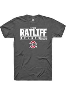 Sydni Ratliff  Ohio State Buckeyes Dark Grey Rally NIL Stacked Box Short Sleeve T Shirt