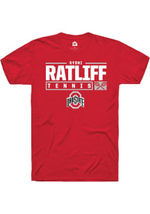 Sydni Ratliff  Ohio State Buckeyes Red Rally NIL Stacked Box Short Sleeve T Shirt