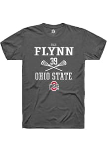 Taji Flynn  Ohio State Buckeyes Dark Grey Rally NIL Sport Icon Short Sleeve T Shirt