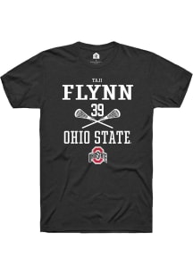 Taji Flynn  Ohio State Buckeyes Black Rally NIL Sport Icon Short Sleeve T Shirt