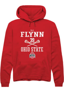 Taji Flynn  Rally Ohio State Buckeyes Mens Red NIL Sport Icon Long Sleeve Hoodie