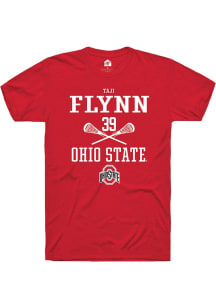 Taji Flynn  Ohio State Buckeyes Red Rally NIL Sport Icon Short Sleeve T Shirt