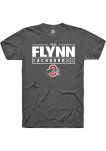 Taji Flynn  Ohio State Buckeyes Dark Grey Rally NIL Stacked Box Short Sleeve T Shirt