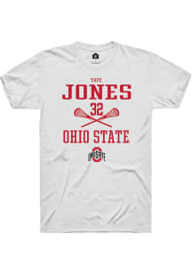 Tate Jones  Ohio State Buckeyes White Rally NIL Sport Icon Short Sleeve T Shirt