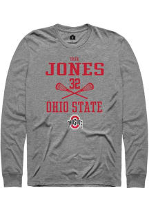 Tate Jones  Ohio State Buckeyes Graphite Rally NIL Sport Icon Long Sleeve T Shirt