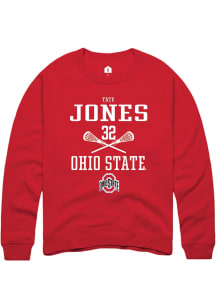 Tate Jones  Rally Ohio State Buckeyes Mens Red NIL Sport Icon Long Sleeve Crew Sweatshirt
