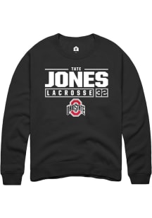 Tate Jones  Rally Ohio State Buckeyes Mens Black NIL Stacked Box Long Sleeve Crew Sweatshirt