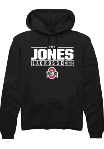 Tate Jones  Rally Ohio State Buckeyes Mens Black NIL Stacked Box Long Sleeve Hoodie