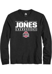 Tate Jones  Ohio State Buckeyes Black Rally NIL Stacked Box Long Sleeve T Shirt