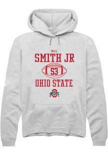 Will Smith Jr.  Rally Ohio State Buckeyes Mens White NIL Sport Icon Long Sleeve Hoodie