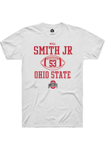 Will Smith Jr.  Ohio State Buckeyes White Rally NIL Sport Icon Short Sleeve T Shirt