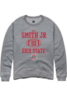 Will Smith Jr.  Rally Ohio State Buckeyes Mens Graphite NIL Sport Icon Long Sleeve Crew Sweatshirt