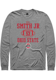 Will Smith Jr.  Ohio State Buckeyes Graphite Rally NIL Sport Icon Long Sleeve T Shirt