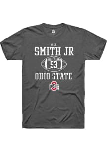 Will Smith Jr.  Ohio State Buckeyes Dark Grey Rally NIL Sport Icon Short Sleeve T Shirt
