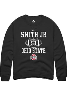Will Smith Jr.  Rally Ohio State Buckeyes Mens Black NIL Sport Icon Long Sleeve Crew Sweatshirt