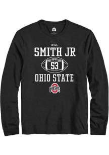 Will Smith Jr.  Ohio State Buckeyes Black Rally NIL Sport Icon Long Sleeve T Shirt