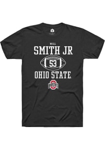 Will Smith Jr.  Ohio State Buckeyes Black Rally NIL Sport Icon Short Sleeve T Shirt