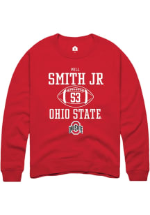 Will Smith Jr.  Rally Ohio State Buckeyes Mens Red NIL Sport Icon Long Sleeve Crew Sweatshirt