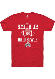 Will Smith Jr.  Ohio State Buckeyes Red Rally NIL Sport Icon Short Sleeve T Shirt