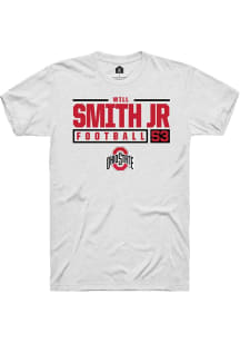 Will Smith Jr.  Ohio State Buckeyes White Rally NIL Stacked Box Short Sleeve T Shirt