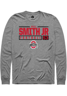 Will Smith Jr.  Ohio State Buckeyes Graphite Rally NIL Stacked Box Long Sleeve T Shirt