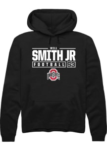 Will Smith Jr.  Rally Ohio State Buckeyes Mens Black NIL Stacked Box Long Sleeve Hoodie