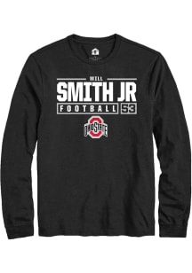 Will Smith Jr.  Ohio State Buckeyes Black Rally NIL Stacked Box Long Sleeve T Shirt