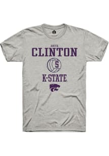 Aniya Clinton  K-State Wildcats Ash Rally NIL Sport Icon Short Sleeve T Shirt