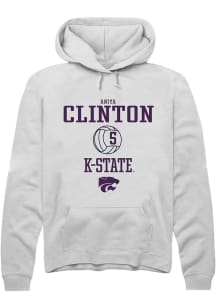 Aniya Clinton  Rally K-State Wildcats Mens White NIL Sport Icon Long Sleeve Hoodie