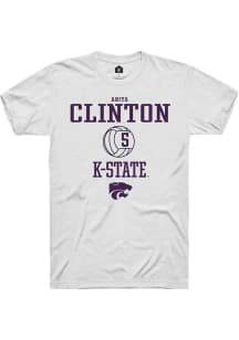 Aniya Clinton  K-State Wildcats White Rally NIL Sport Icon Short Sleeve T Shirt