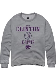 Aniya Clinton  Rally K-State Wildcats Mens Graphite NIL Sport Icon Long Sleeve Crew Sweatshirt