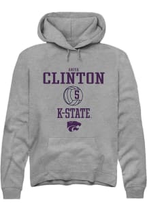 Aniya Clinton  Rally K-State Wildcats Mens Graphite NIL Sport Icon Long Sleeve Hoodie