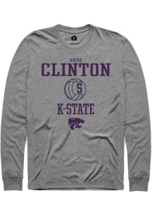 Aniya Clinton  K-State Wildcats Graphite Rally NIL Sport Icon Long Sleeve T Shirt