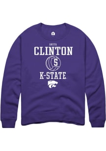 Aniya Clinton  Rally K-State Wildcats Mens Purple NIL Sport Icon Long Sleeve Crew Sweatshirt