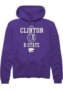 Aniya Clinton  Rally K-State Wildcats Mens Purple NIL Sport Icon Long Sleeve Hoodie