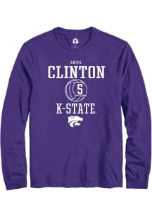 Aniya Clinton  K-State Wildcats Purple Rally NIL Sport Icon Long Sleeve T Shirt