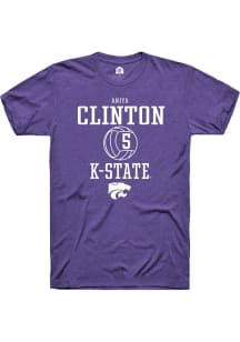 Aniya Clinton  K-State Wildcats Purple Rally NIL Sport Icon Short Sleeve T Shirt