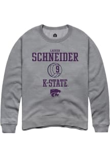 Lauren Schneider  Rally K-State Wildcats Mens Graphite NIL Sport Icon Long Sleeve Crew Sweatshirt