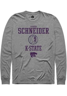 Lauren Schneider  K-State Wildcats Graphite Rally NIL Sport Icon Long Sleeve T Shirt