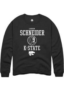 Lauren Schneider  Rally K-State Wildcats Mens Black NIL Sport Icon Long Sleeve Crew Sweatshirt