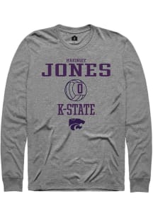 Makinsey Jones  K-State Wildcats Graphite Rally NIL Sport Icon Long Sleeve T Shirt